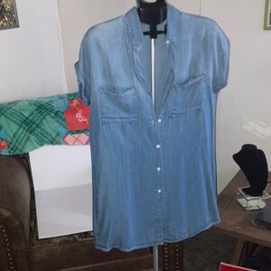 Casual Blue Denim Shirt Dress